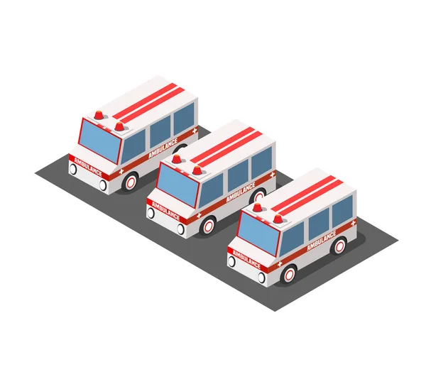 Ambulância carro Isométrico —  Vetores de Stock
