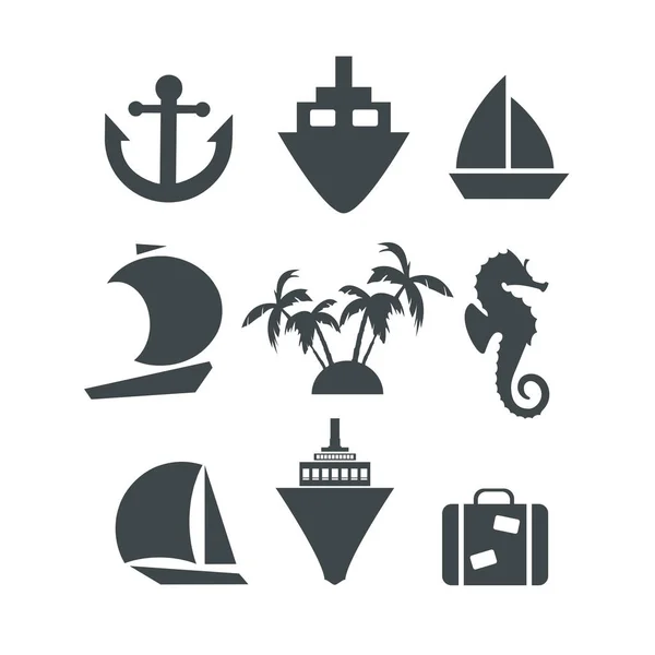 Silhouet iconen set — Stockvector