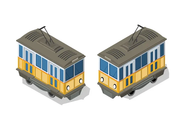 Tranvía isométrico metro urbano — Archivo Imágenes Vectoriales