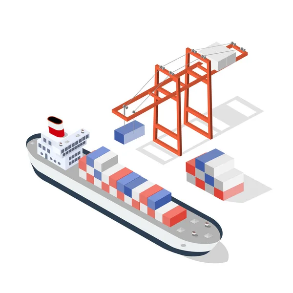 Ισομετρικό φορτίο πλοίων — Διανυσματικό Αρχείο