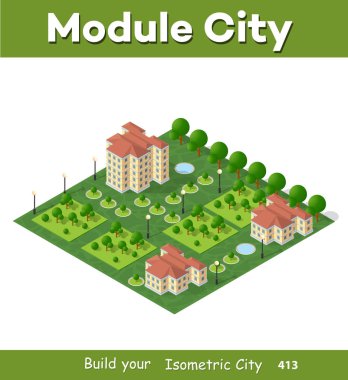 Modern 3d şehir izometrik