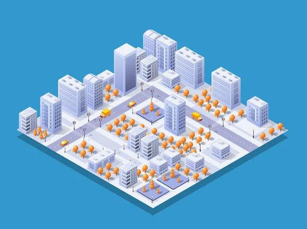 Megápolis barrio de la ciudad — Vector de stock