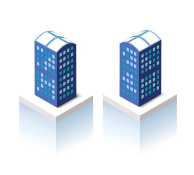 Mimari vektör illüstrasyon şehir