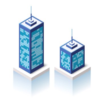 Mimari vektör illüstrasyon şehir