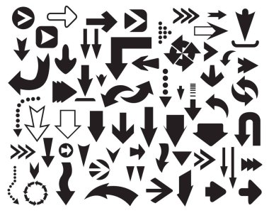 Arrows icons set of silhouettes clipart