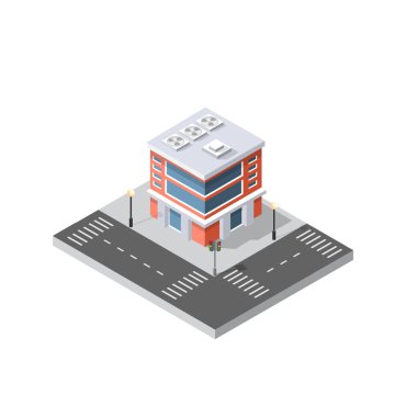 Vektör izometrik kentsel mimari
