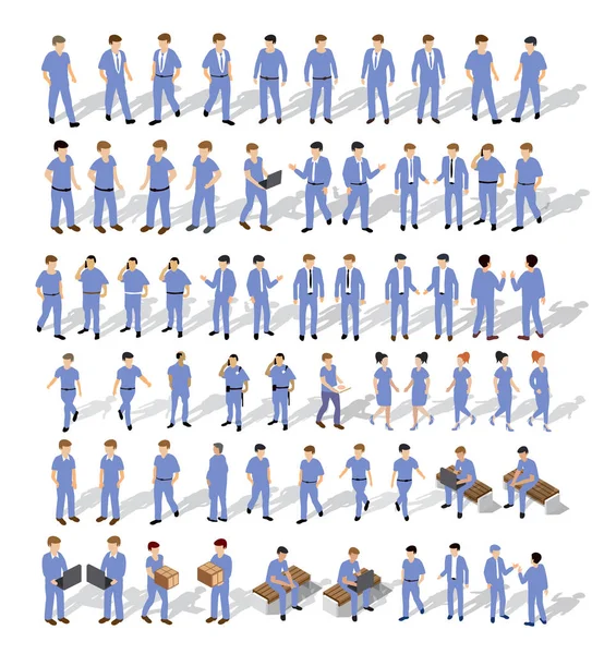 Isometric people urban — Stock Vector