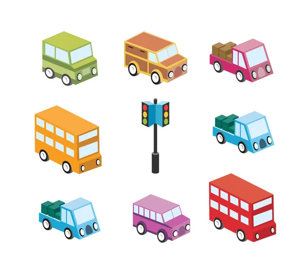 Set of isometric taxi — Stock Vector
