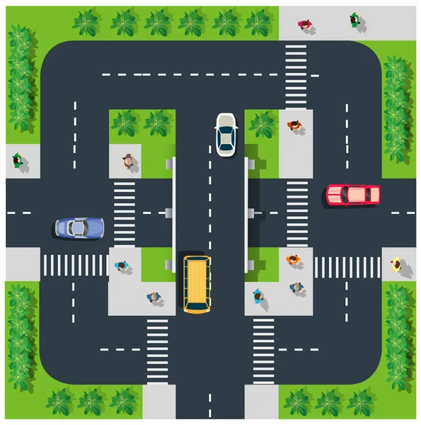 Top view of the road — Stock Vector