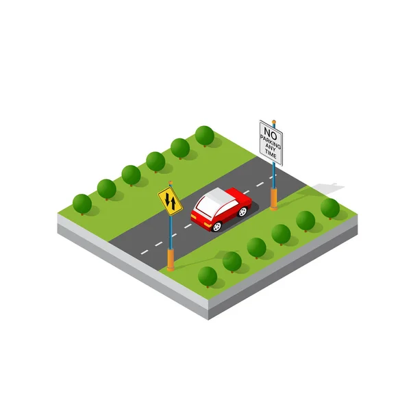 Isometric 3D module district — Stockvector