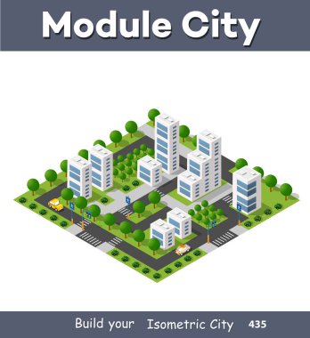 Şehir merkezindeki isometrik modül alanı