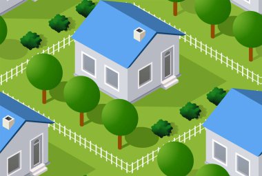 Izometri köy dikişsiz desen