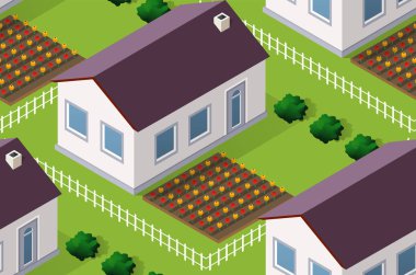 Izometri köy dikişsiz desen