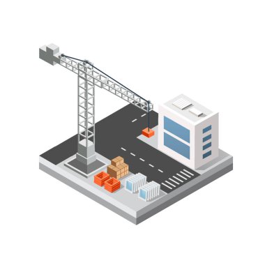 Endüstriyel İzometrik 3d şehir