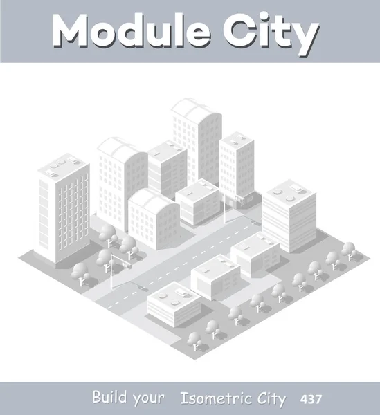 Module isométrique centre-ville — Image vectorielle