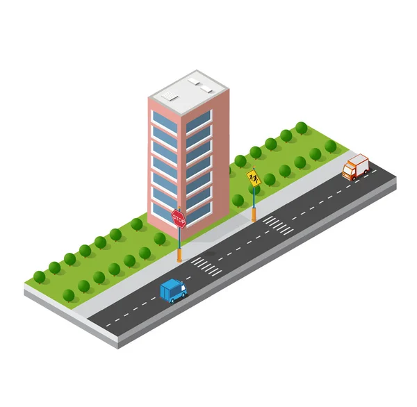 Izometryczny blok modułu 3D — Wektor stockowy