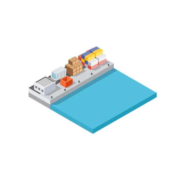 Логістика транспорту портових вантажів — стоковий вектор