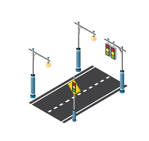 The road streetlight traffic — Stock Vector