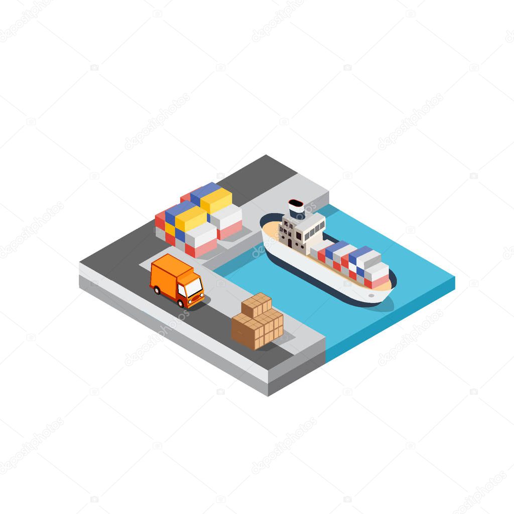 Port cargo ship transport logistics