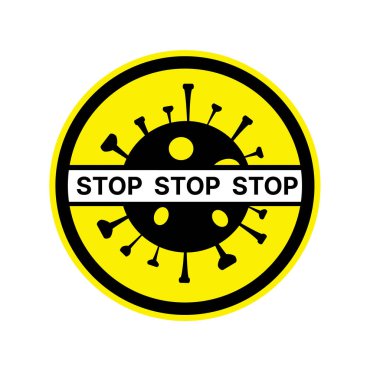 Yaratıcı tasarım medikal stil teması için Virüs salgını dur işareti gösterimi