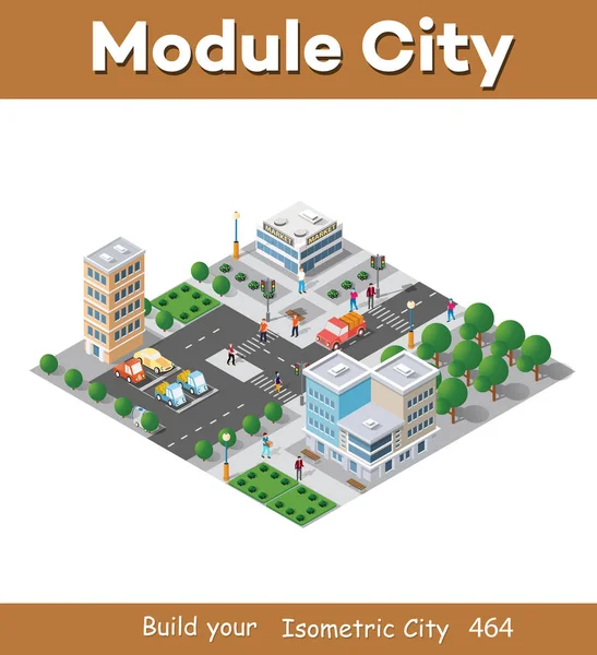 Міський Промисловий Ізометричний Архітектурний Плаский План Тривимірні Креслення Плани Будівництва — стоковий вектор