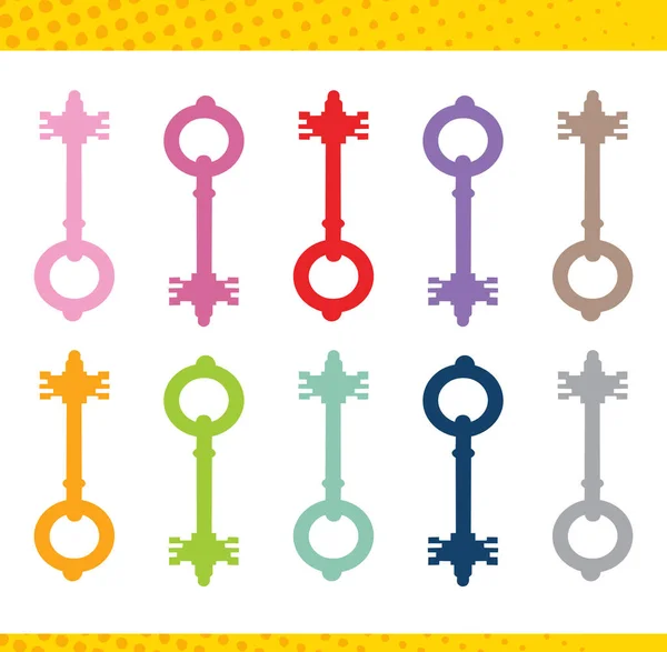 Set Locks Various Shapes Colors Design Creativity — Stock Vector