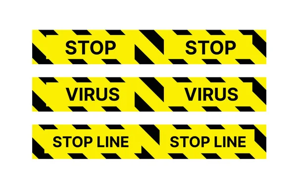 Restriktive Stop Markierung Band Muster Nahtlose Linie Gefährliche Bereiche Epidemie — Stockvektor