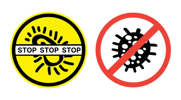 Virus Epidemie Stoppschild Symbol Illustration Für Kreative Gestaltung Medizinischer Sozialer — Stockvektor