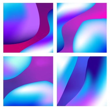 Bir dizi modaya uygun sıvı arka plan mavi cyan gradyan örgü afiş ultra poster sıvısı tasarımı için, sosyal ağlarda eskiz sloganı için bir arka plan