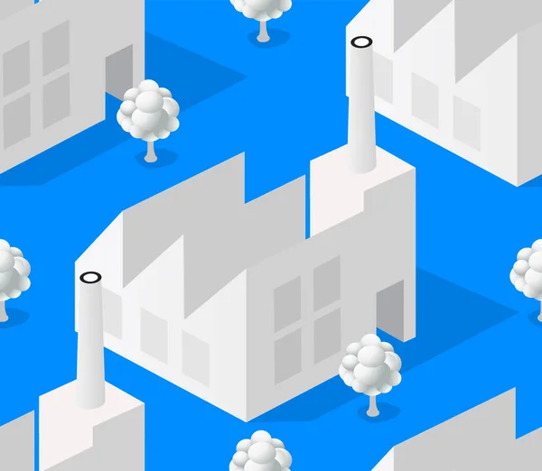 Modello Senza Soluzione Continuità Sfondo Alle Infrastrutture Isometriche Della Città — Vettoriale Stock