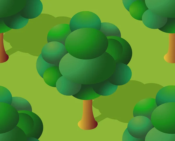 Patrón Inconsútil Fondo Del Paisaje Rural Del Parque Forestal Isométrico — Vector de stock