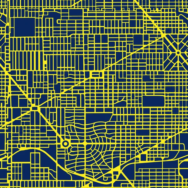 Night Neon Purple Map City Seamless Background Back Pattern Design — Stock Vector