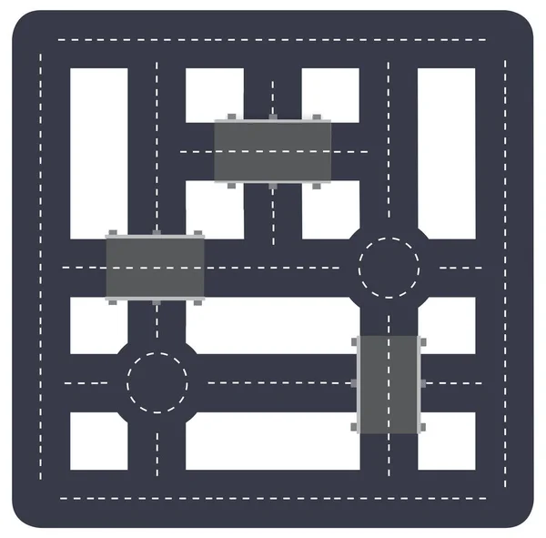 City Block Street Design Template Top View Map Town Infrastructure — Stockový vektor