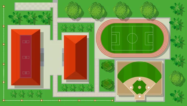 Vista Superior Cima Mapa Estádio Esportes Cidade Com Infra Estrutura Ilustrações De Bancos De Imagens Sem Royalties