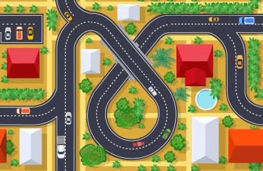 En üstteki görüntü, şehir merkezi modül bloğunun altyapısı olan bir haritası.