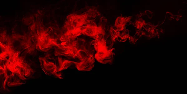 Red Smoke Shapes Isolated Dark Background — Stock Photo, Image