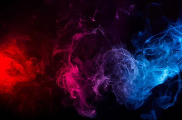 Abstract Shapes Mixed Colors Blue Red Smoke Dark Background — Stock Photo, Image