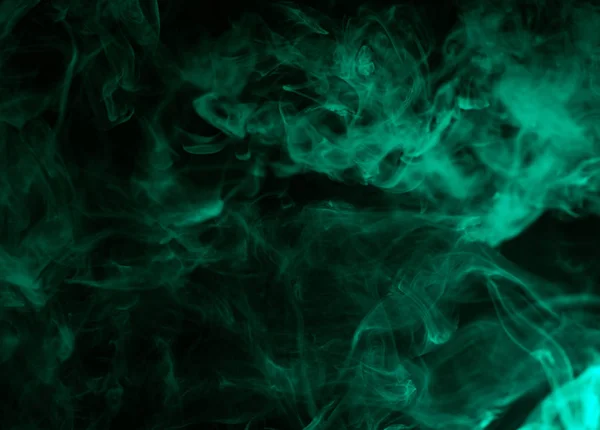 Colorful Aquamarine Smoke Isolated Black Background — Stock Photo, Image