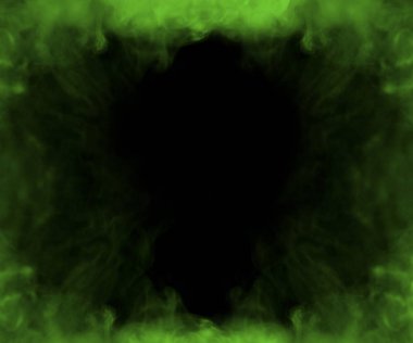 frame from green smoke over black background clipart