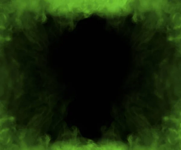 yeşil siyah arka plan üzerinde duman çerçevesinden