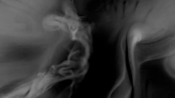 White Smoke Patterns Mixing Dark Background — Stock Video