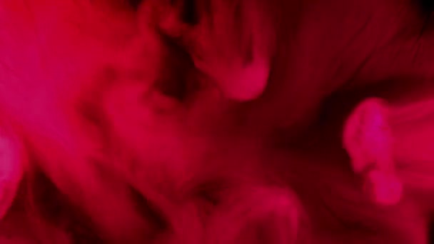Ondas Humo Rojo Abstractas Moviéndose Fondo Oscuro — Vídeo de stock