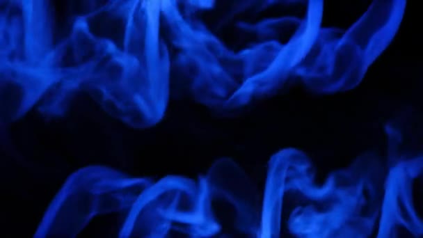 Abstract Blue Smoke Mixing Adges Dark Background — Stock Video