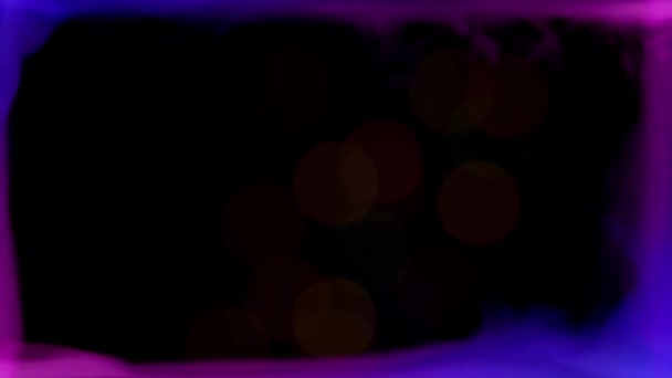 Belles Lumières Bokeh Multicolores Dans Cadre Fumée Coloré — Video