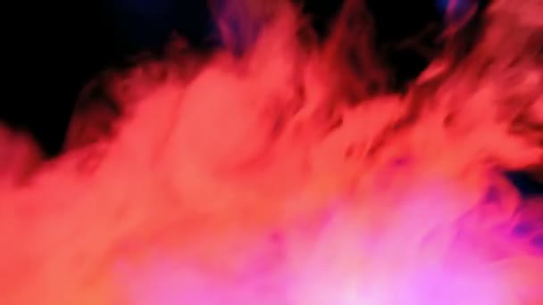 Abstrato Vermelho Contra Fumaça Azul Fundo Escuro — Vídeo de Stock