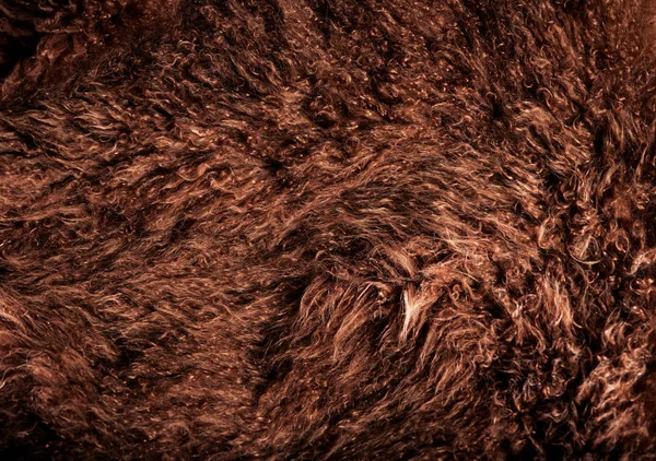 Miękkie Brązowe Futro Zwierzęce Tekstura Tkaniny — Zdjęcie stockowe