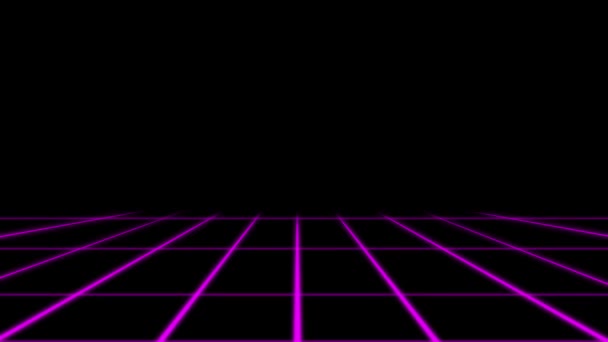 Fast Loop Motion Geometric Neon Lines Black Background — Stock Video