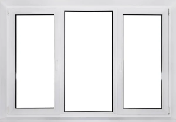 Modernes Kunststofffenster Mit Drei Klappen Blick Geradeaus — Stockfoto