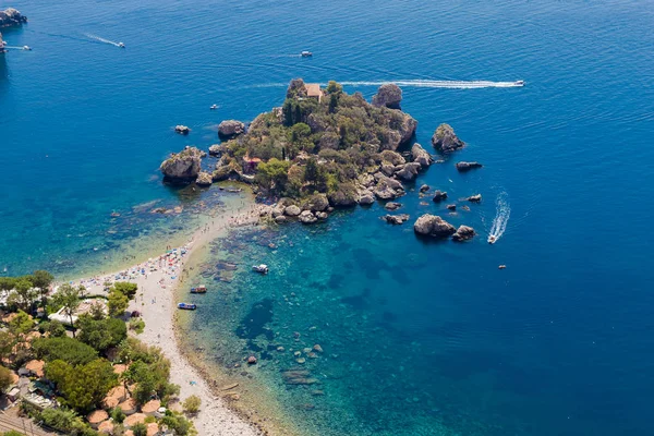 Άποψη Της Isola Bella Ταορμίνα Σικελία Ιταλία — Φωτογραφία Αρχείου