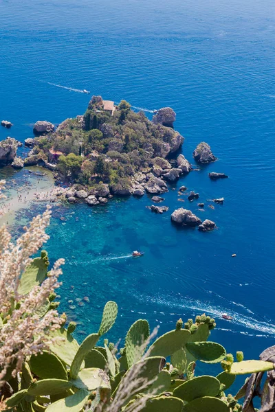 Vista Isola Bella Taormina Sicilia Italia — Foto de Stock